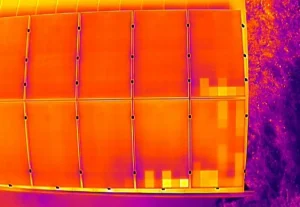 Thermalaufnahme von Defekten Zellen einer PV Anlage