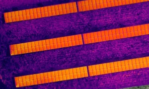 Thermalaufnahme von Defekten Zellen einer PV Anlage