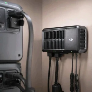 DJI Power 1.8 kW Solar/Auto Schnellladegerät mit DJI Power Speicher in Wohnmobil montiert